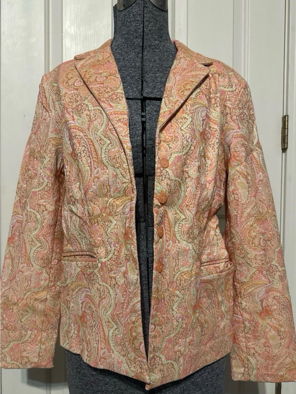 Revue Women’s Paisley Quilted Blazer Jacket -